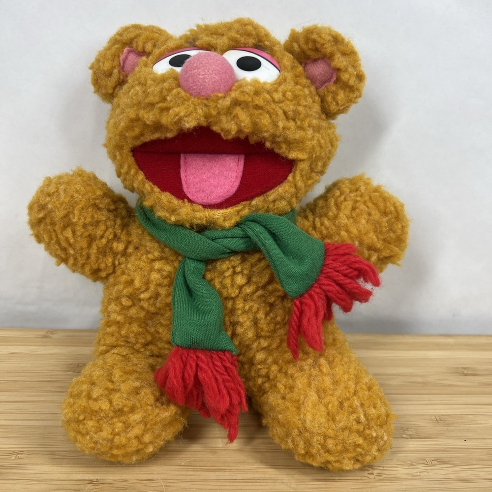 VTG 1987 Baby Fozzie Bear Muppets Christmas Plush Stuffed Animal 8" Jim Henson